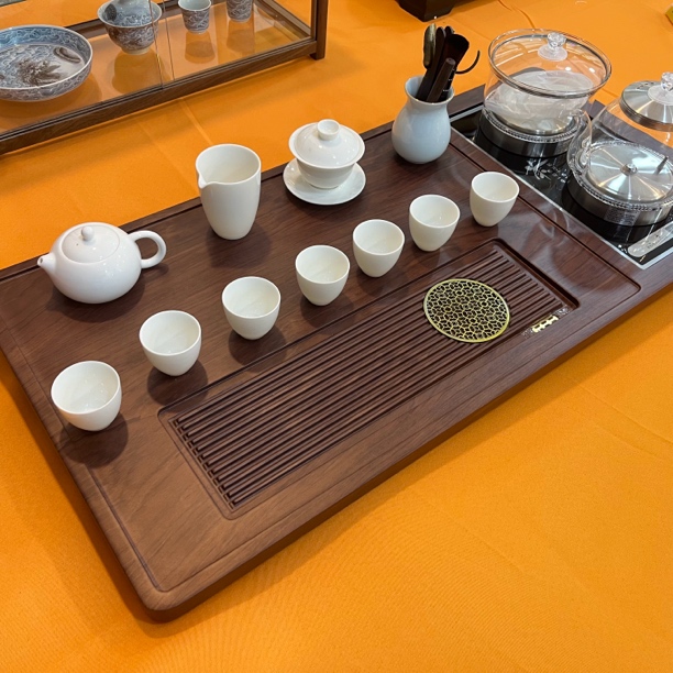 整版原木色茶盘长92宽44茶具一体式