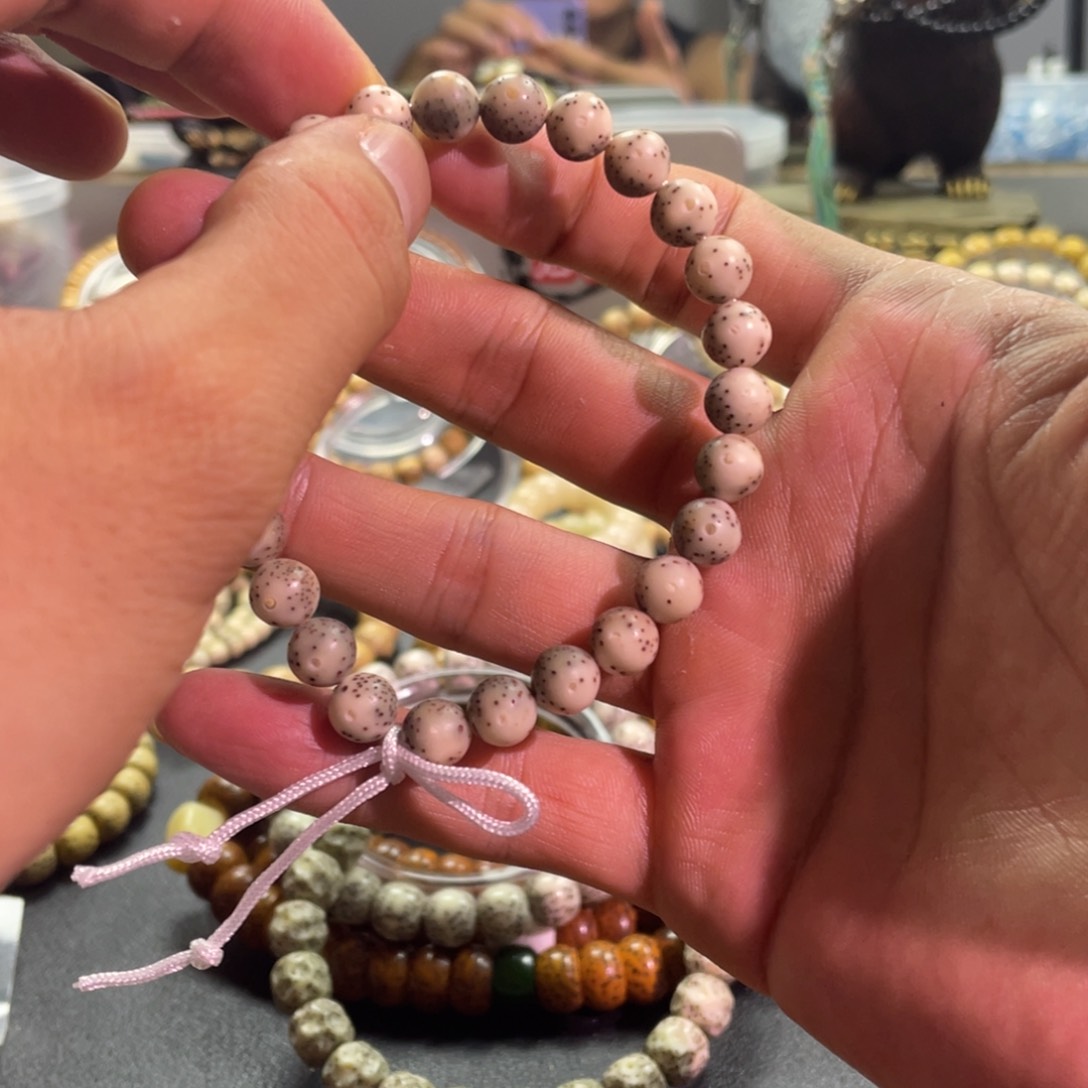 星月菩提手串罗*原生态星月菩提石玉料手串圆珠卡8