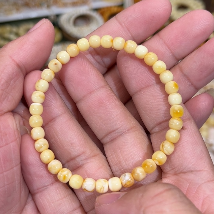 蜜蜡未镶嵌手链有瑕疵5.5mm