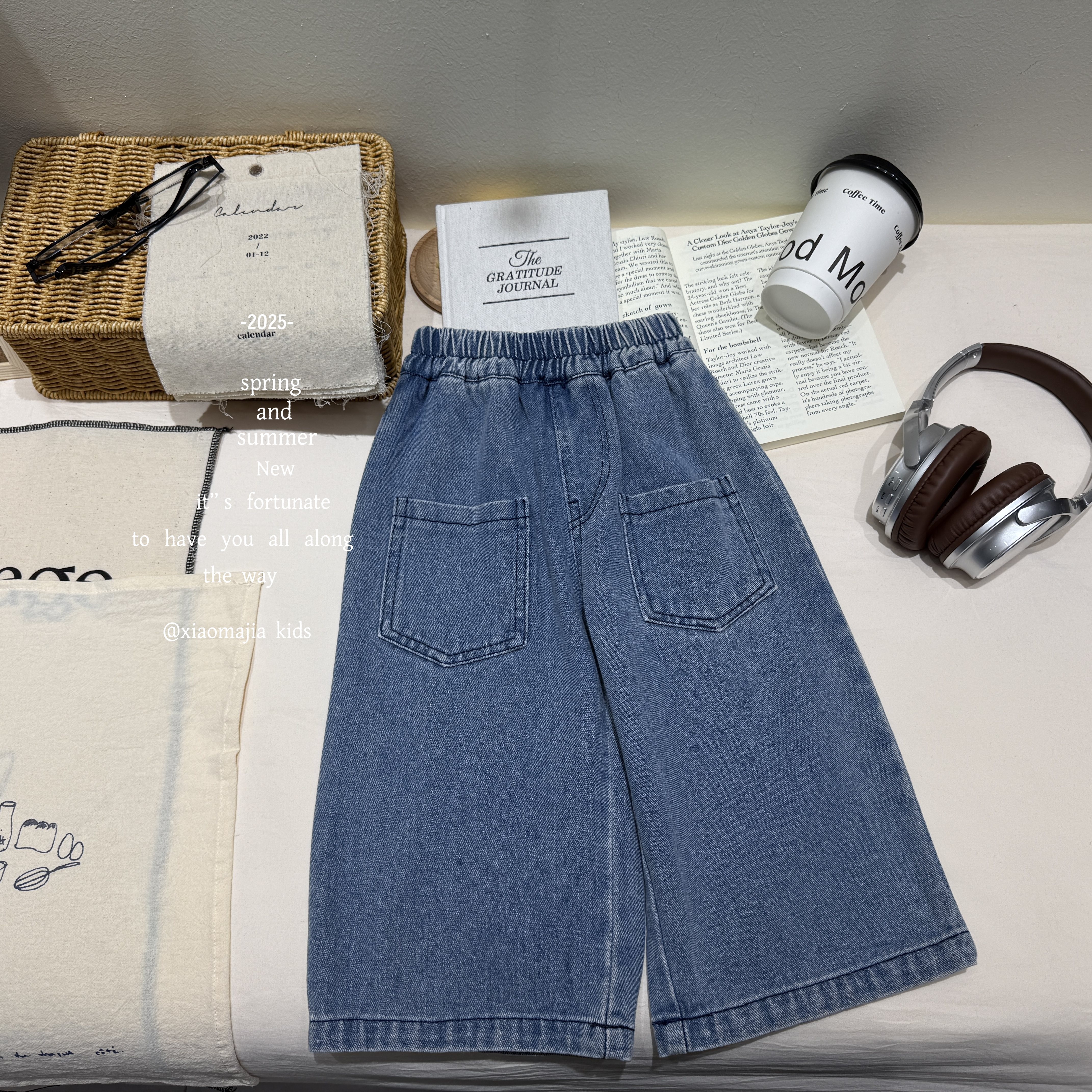 现货-春季新款儿童牛仔裤韩版宽松休闲裤中性男女童裤子【K-2028】