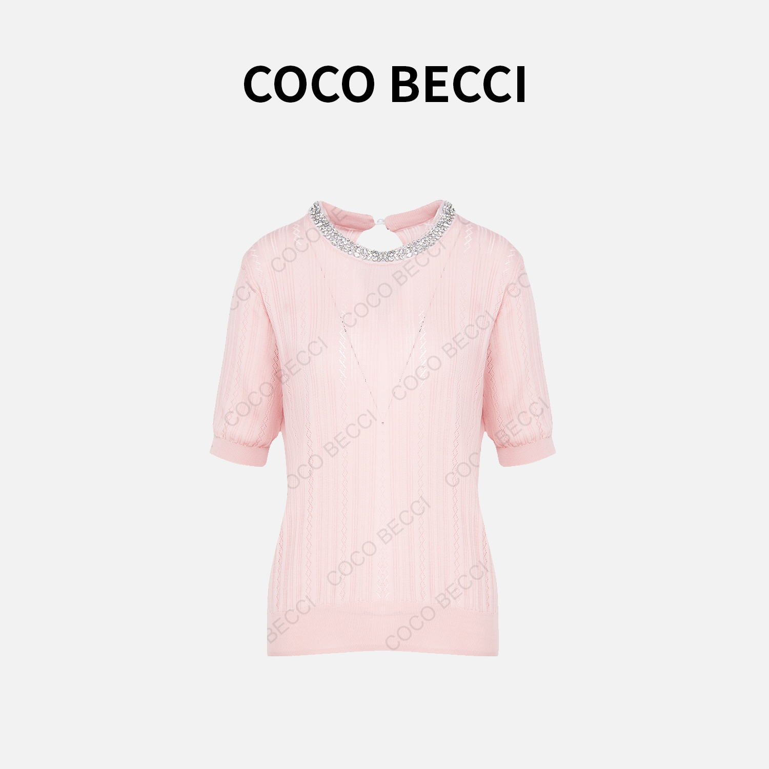 COCO BECCI【糖果屋】100天丝带钻毛衣YT25YSU320001