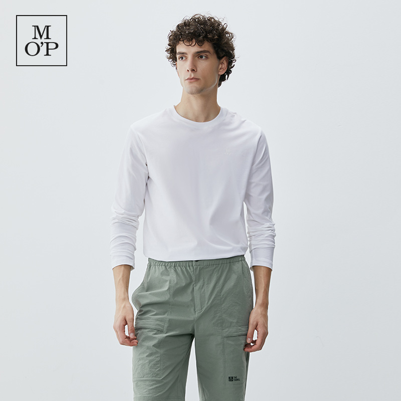 Marc O'Polo/MOP品牌经典系列莱卡面料圆领打底衫长袖T恤男女同款