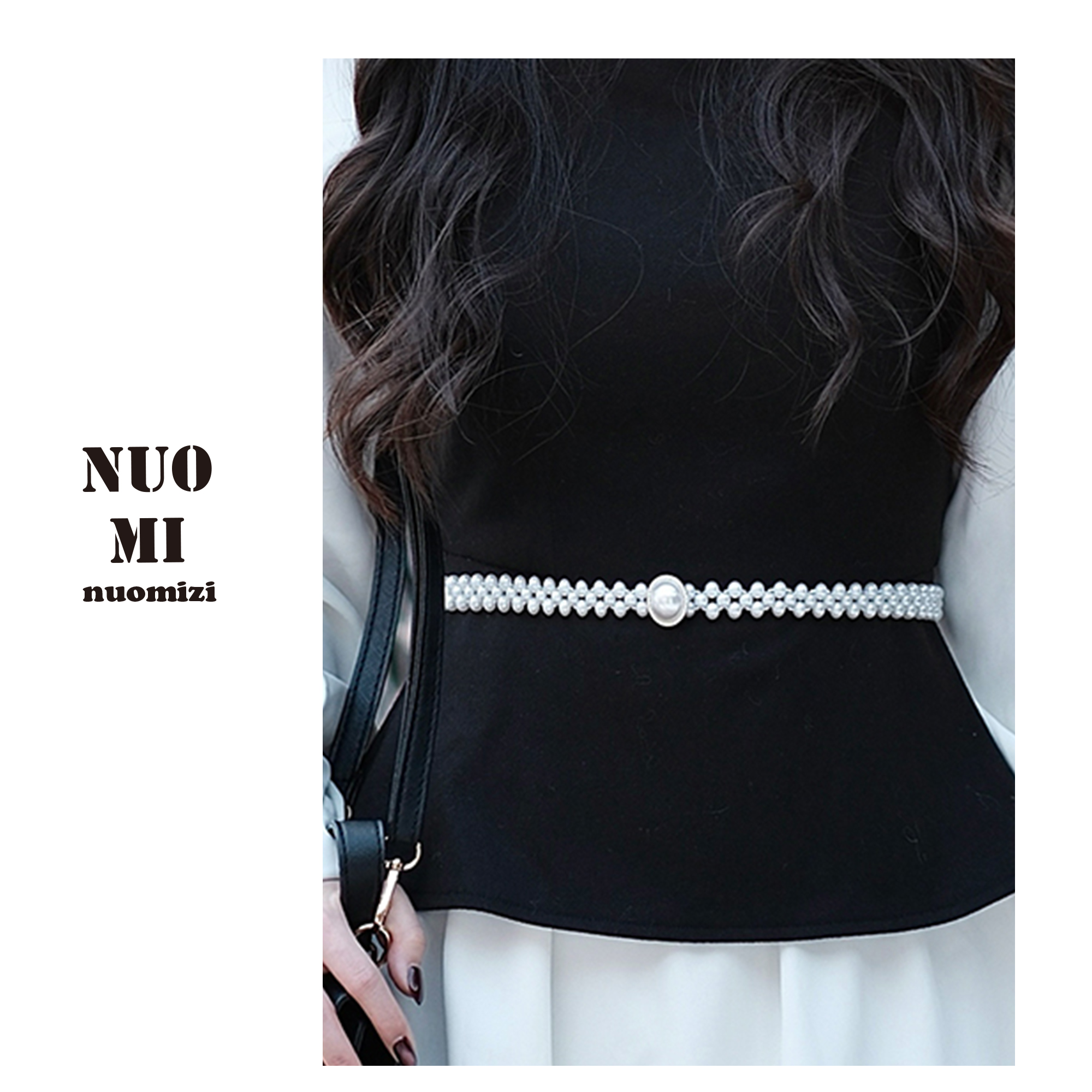 ZOZ糯米子[腰带]珠子时尚百搭女士休闲简约腰带