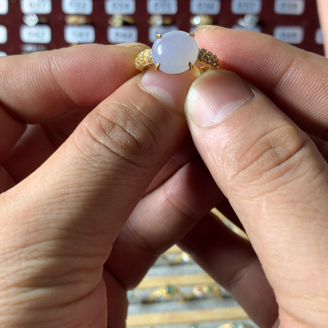 腊***宝翡翠银S925镶嵌戒指595