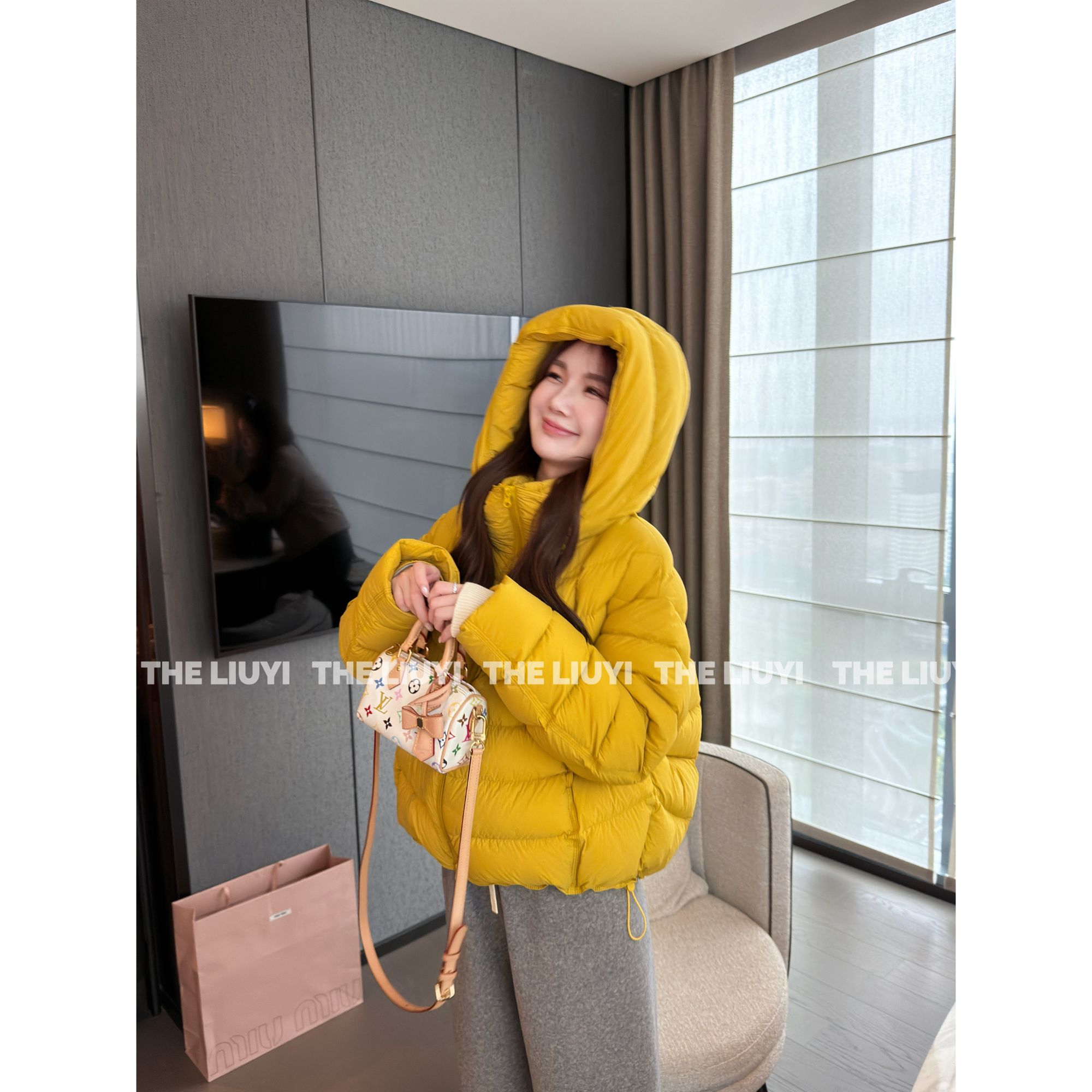 【LIUYI】热气球~90白鸭绒宽松保暖短款廓形羽绒服510226