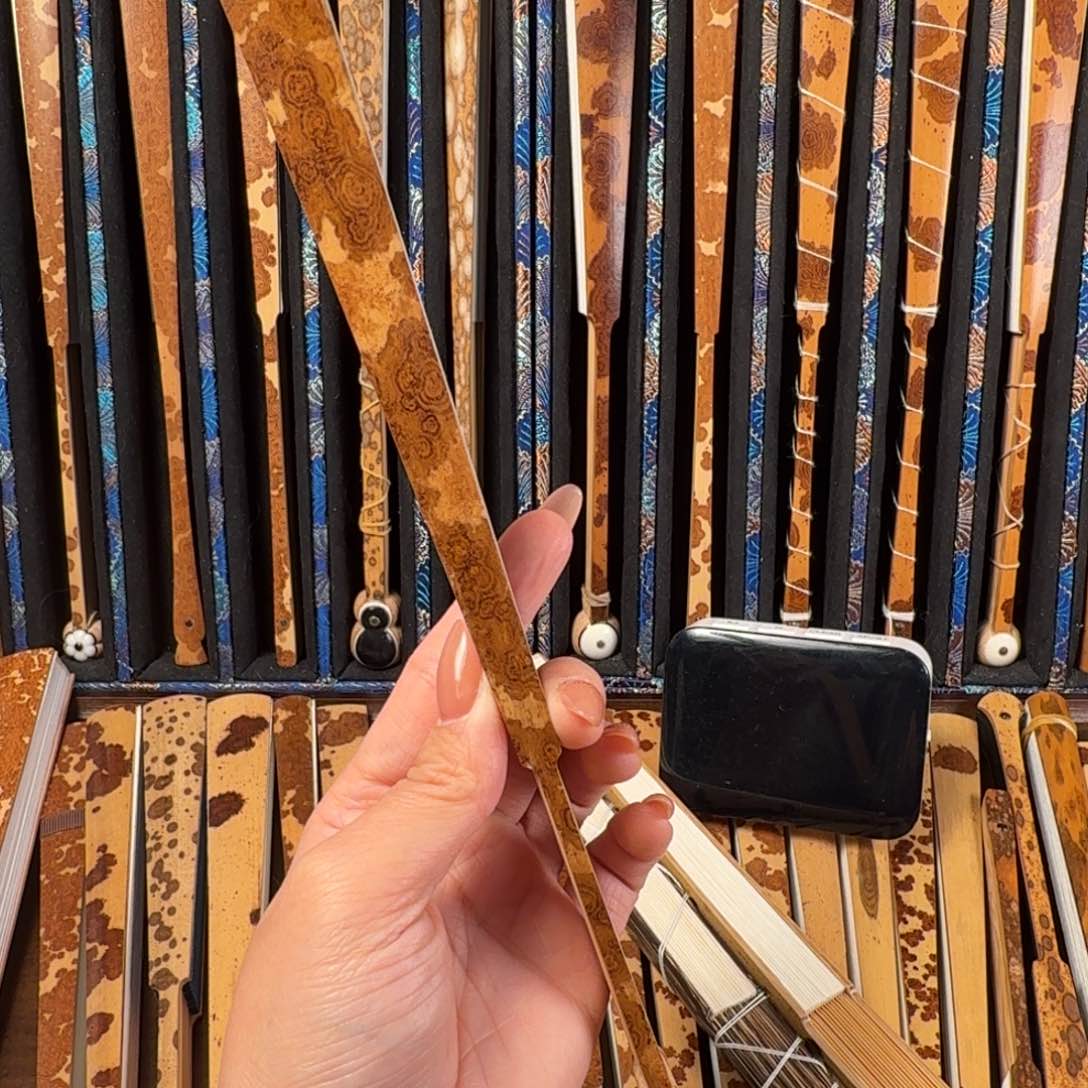 扇子火****9兵哥扇艺斑竹林折扇