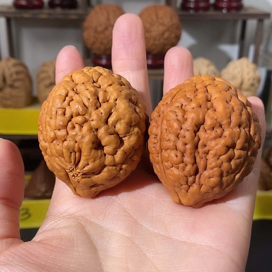 吊坠文玩核桃胖***肉三瓣脑纹金刚练手瑕不退不换不接受中差评
