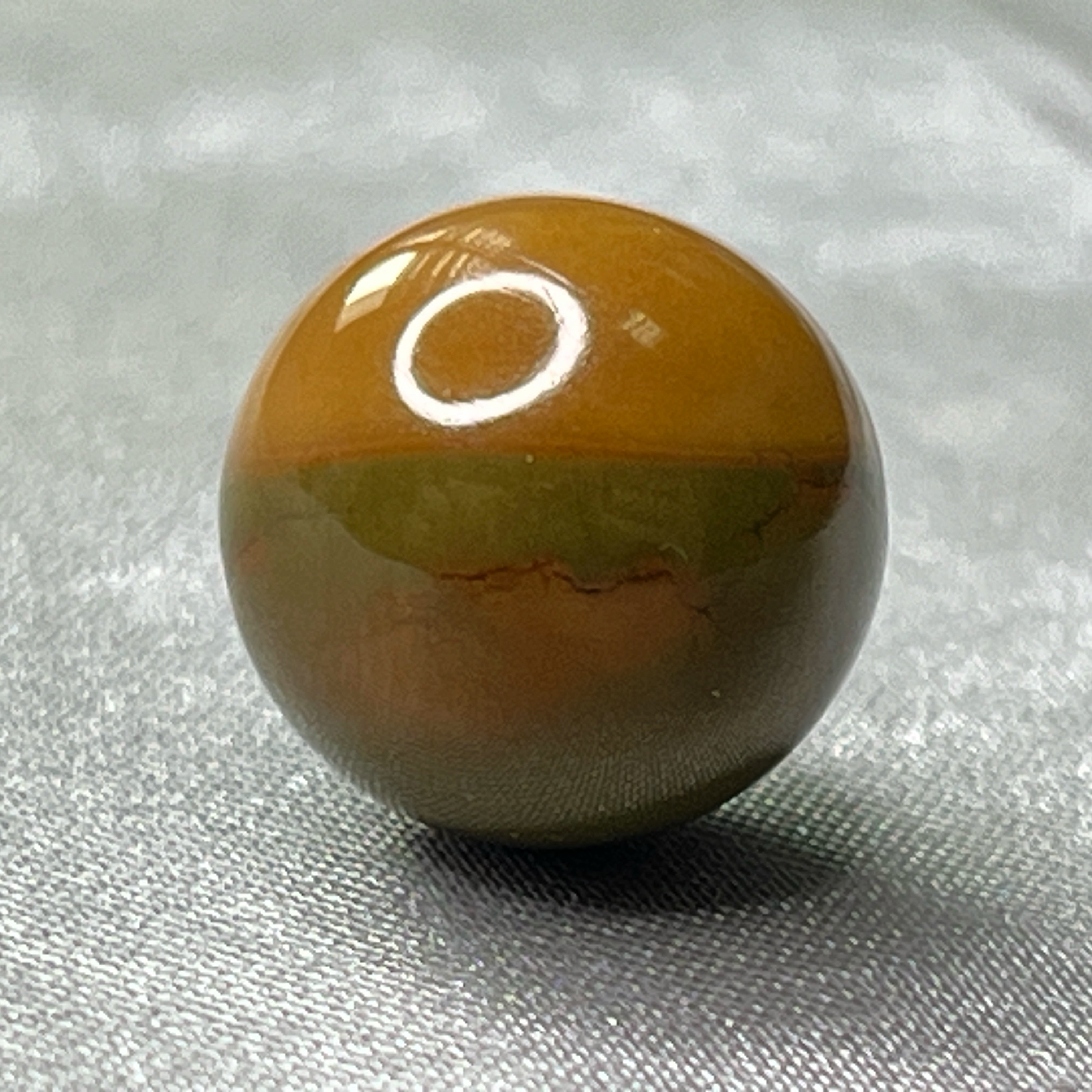 高品质特色水波纹绿松石圆珠，直径12.6mm重2.74克