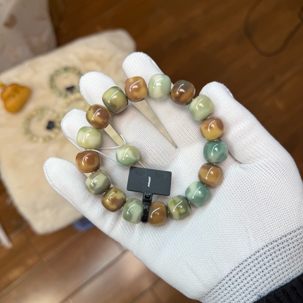 妙语堂-卡14桶珠花茶庄园菩提根盘玩佩戴手串