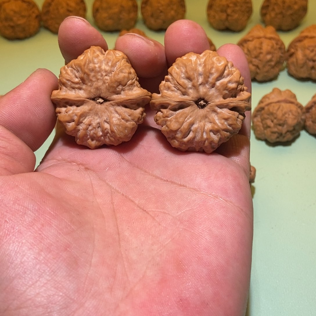 文玩核桃吊坠可*蛤蟆头40一对