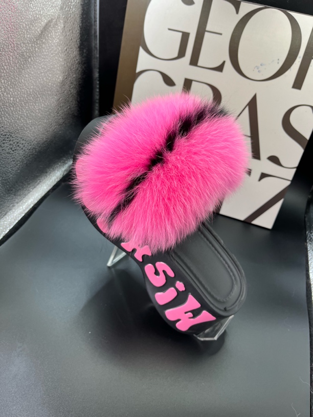 夏季真狐狸毛凉拖网红爆款柔软舒适防滑增高6厘米时尚百搭女款