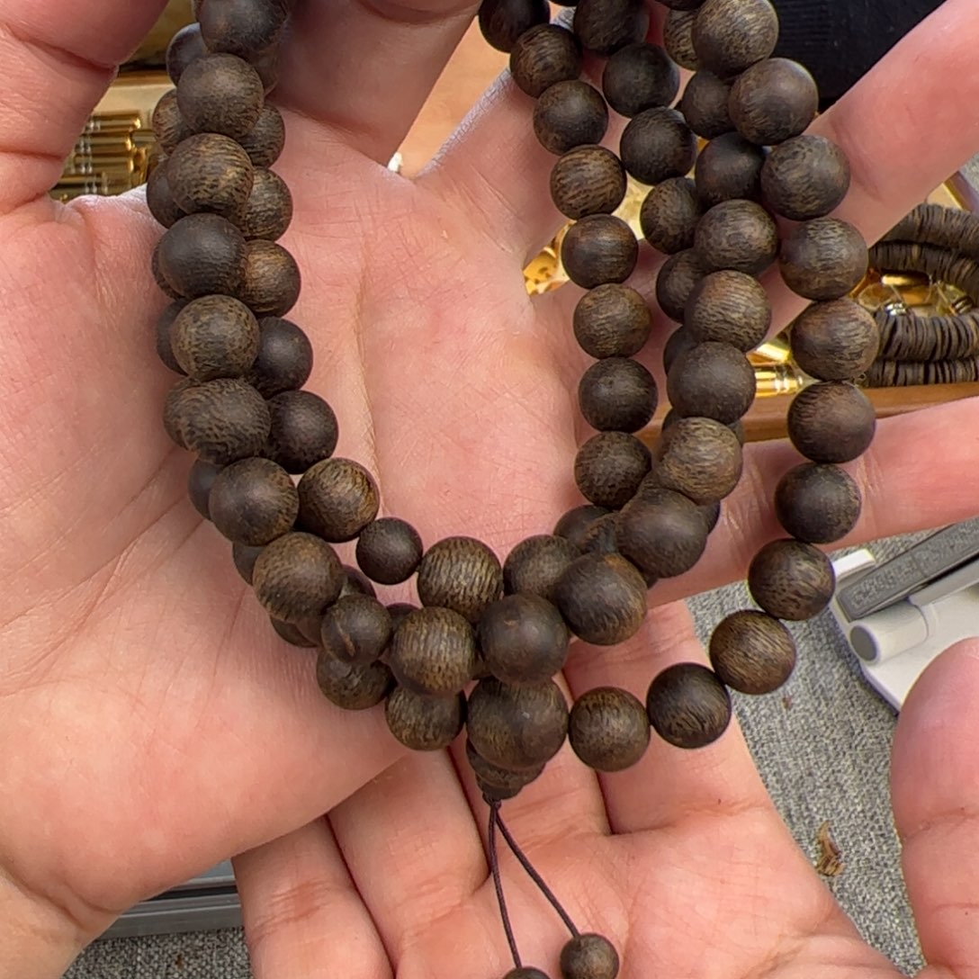 沉香手串奇楠沉香08圆珠多圈沉水A017