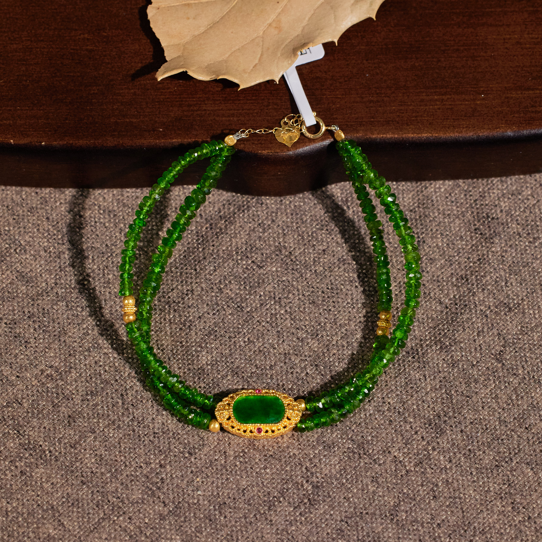 【歪歪】*翡翠手链*18K镶嵌L5697