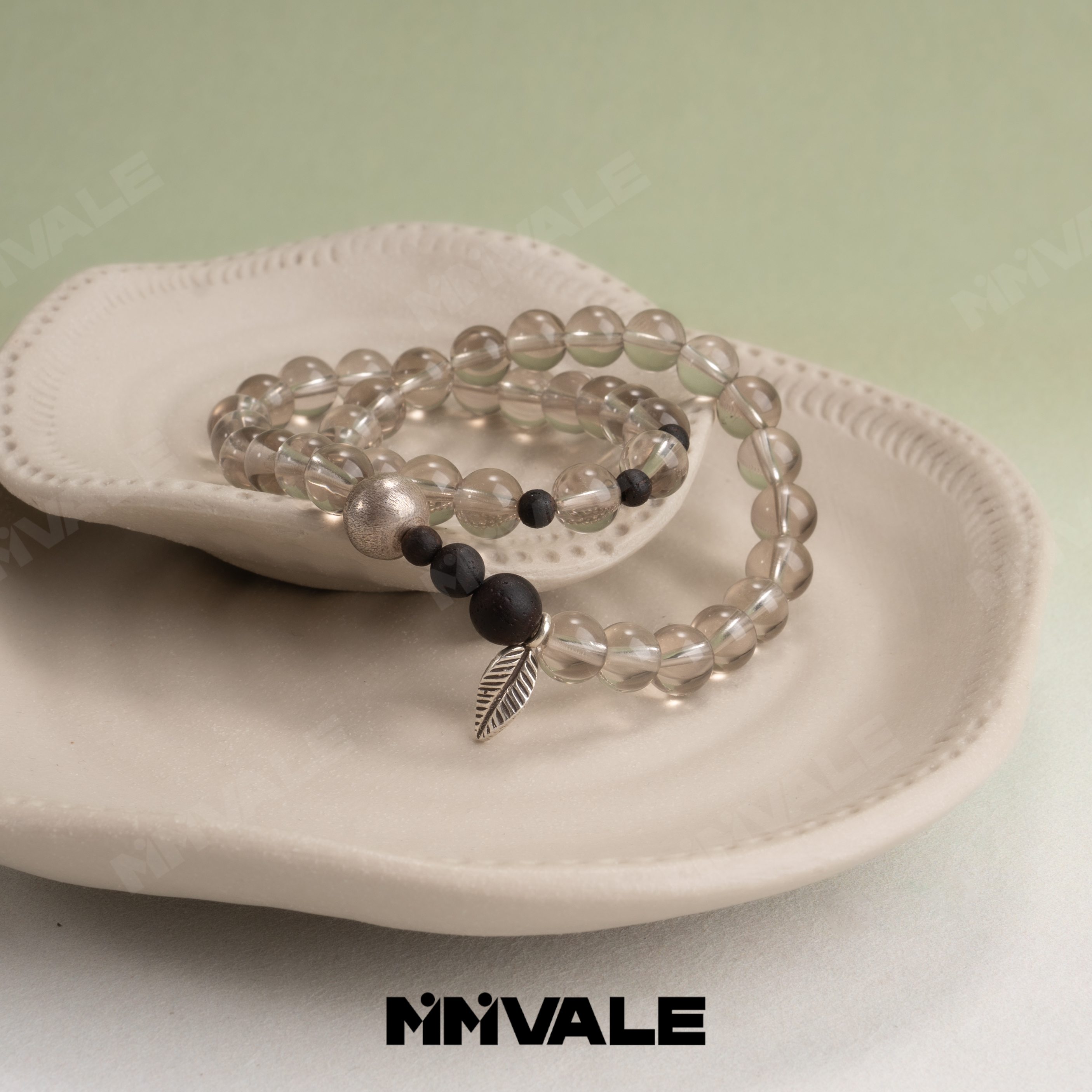 秘密山谷【冷泡乌龙】原创浅茶晶降真香 双圈手串MMSG8781(微冰片) 