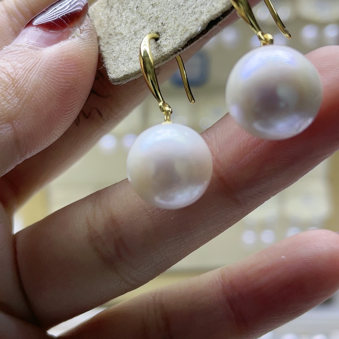 淡水珍珠耳饰银S925镶嵌