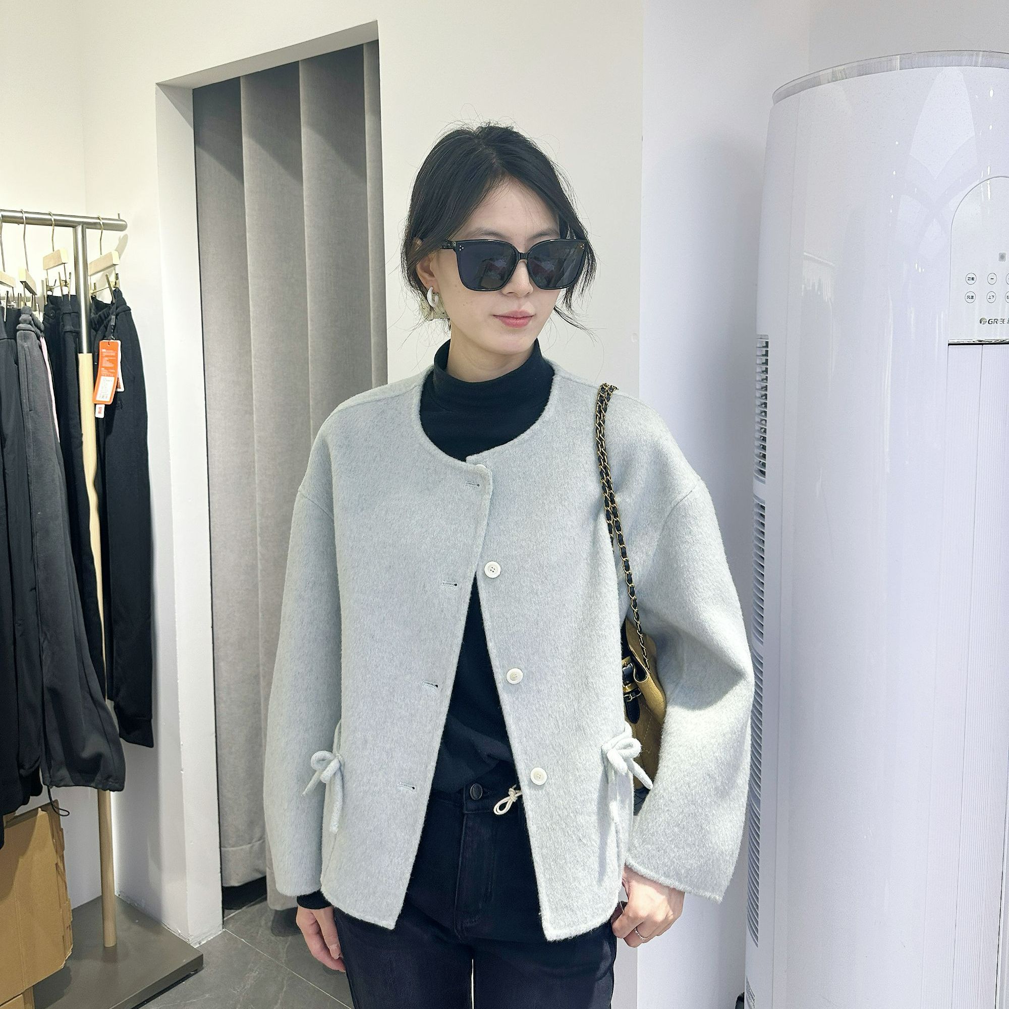 乔家女士双面呢大衣（蝴蝶结）