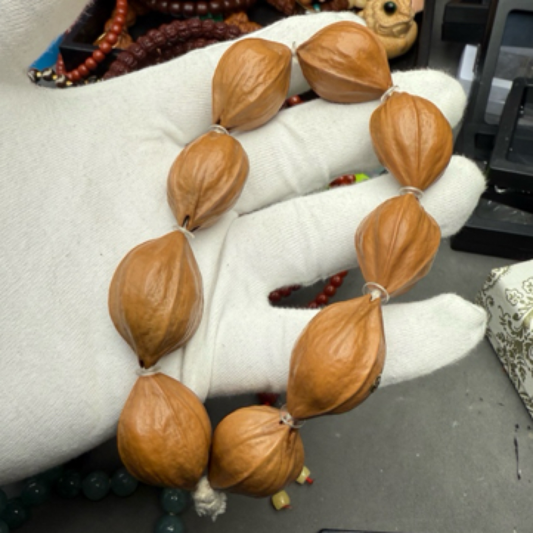 葫芦娃文玩木串，橄榄核