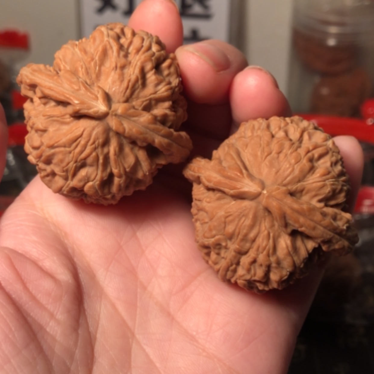 【闪购商品】文玩核桃把件清*白狮子43