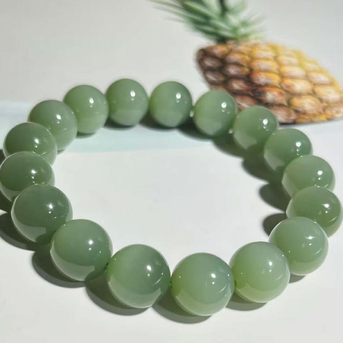 和田玉俄罗斯碧玉微猫眼无结构色匀13*17颗 （251013）