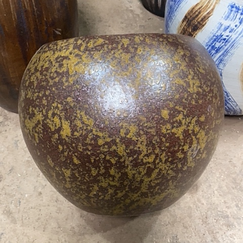 紫砂花盆口23高度27球型