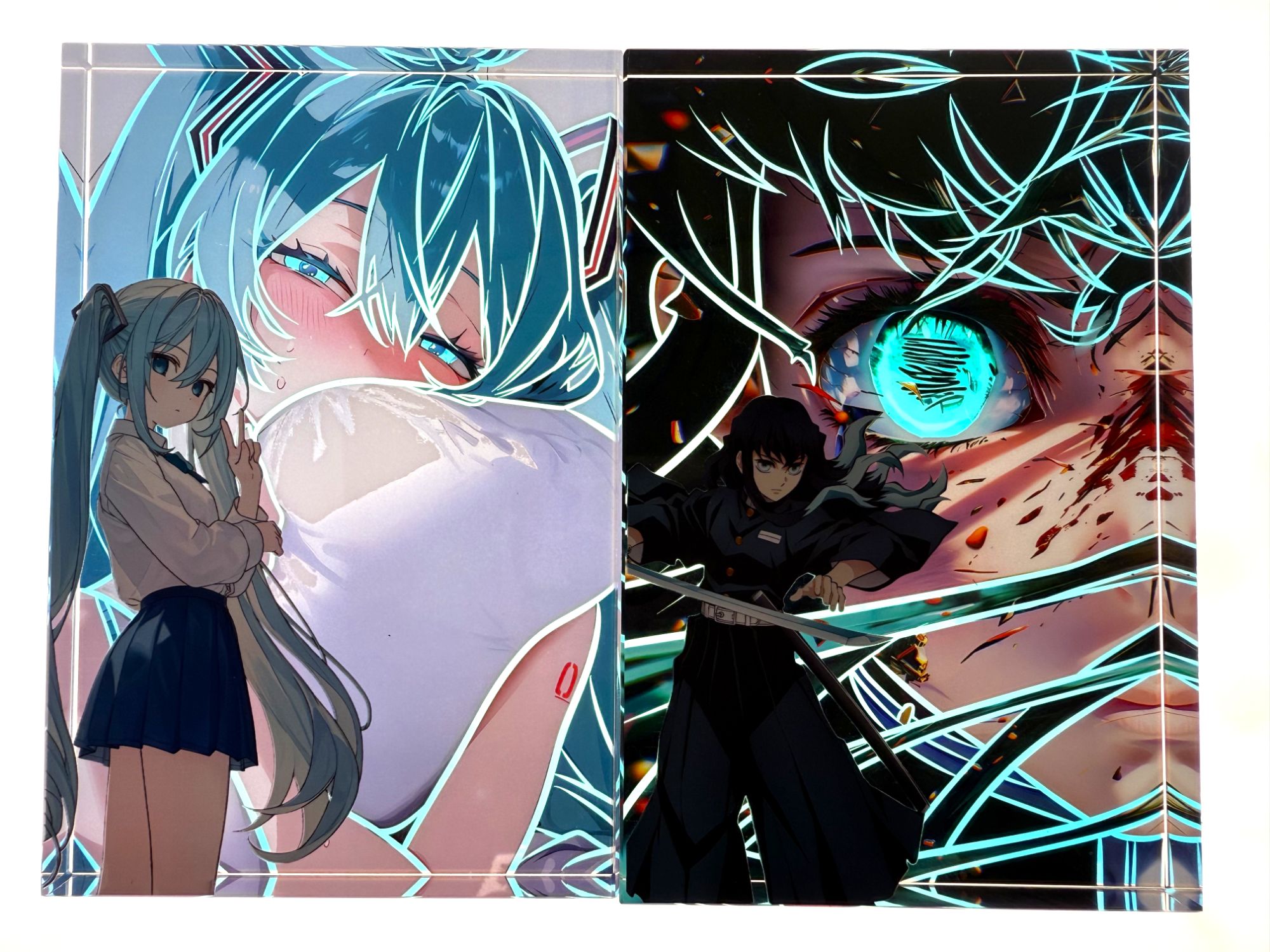 热门动漫FATE海贼王死神火影亚克力水晶砖摆件10×15cm厚1.8