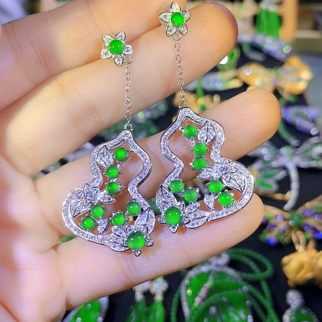 吊坠(不含链)银S925镶嵌翡翠