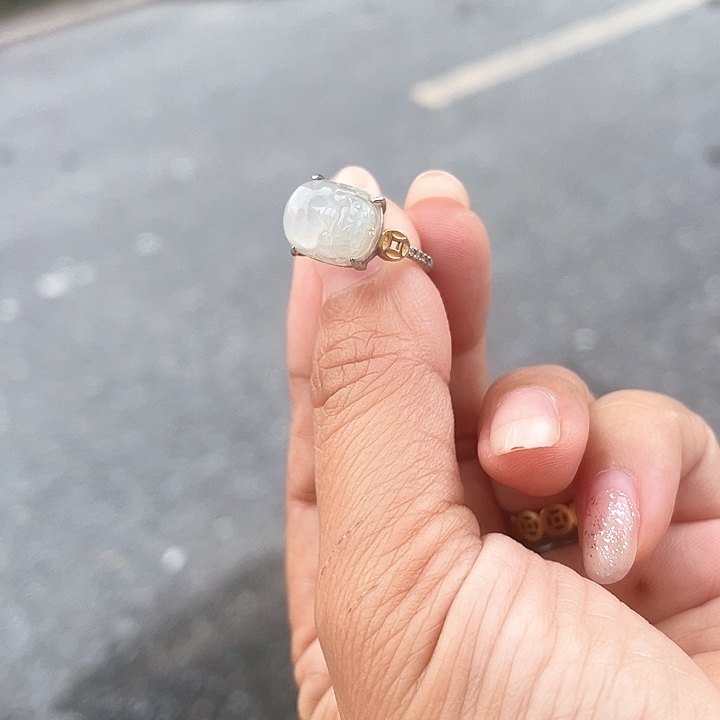 颈饰银S925镶嵌翡翠天然翡翠戒指