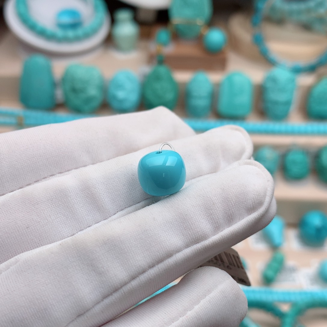 绿松石珠宝奇石未镶嵌10.2mm