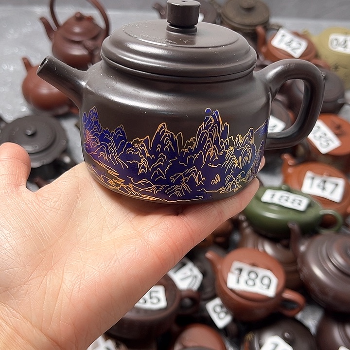 紫砂茶壶紫砂微瑕半手