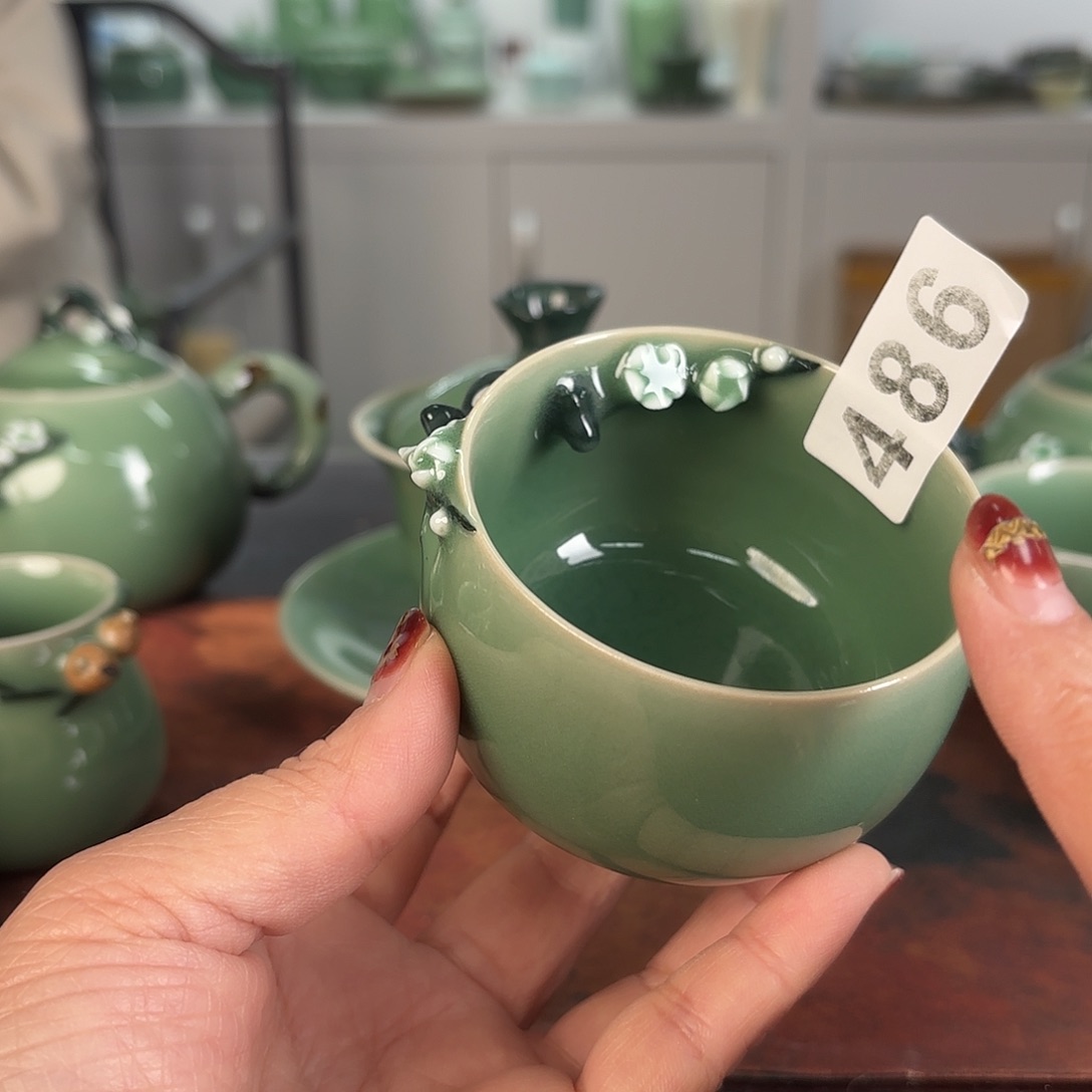 行***朵龙泉云间青瓷小米茶器