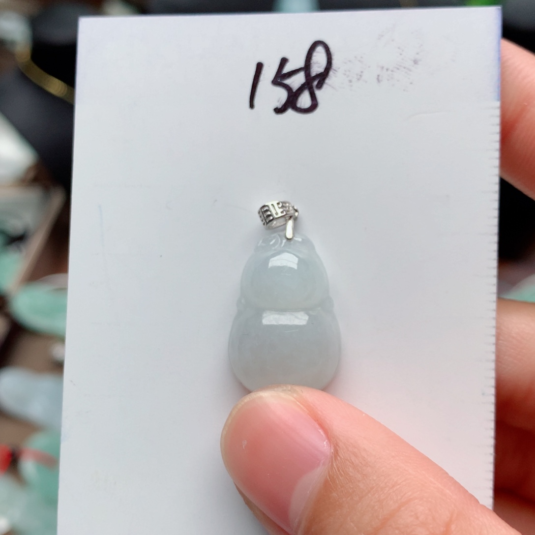 翡翠颈饰银S925镶嵌吊坠