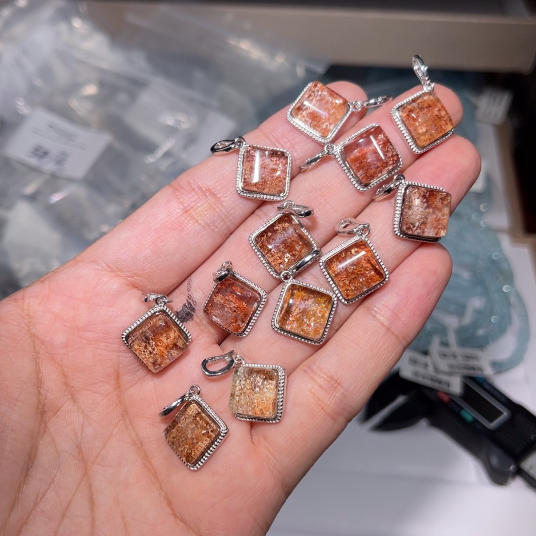 水晶吊坠(不含链)银S925镶嵌幽灵045