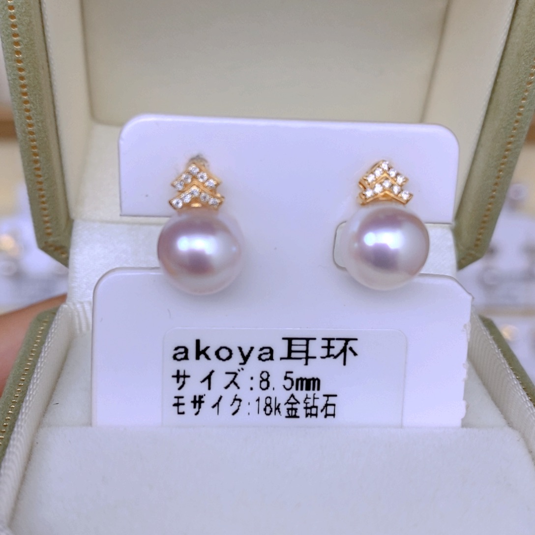 海水珍珠耳饰18K金镶嵌