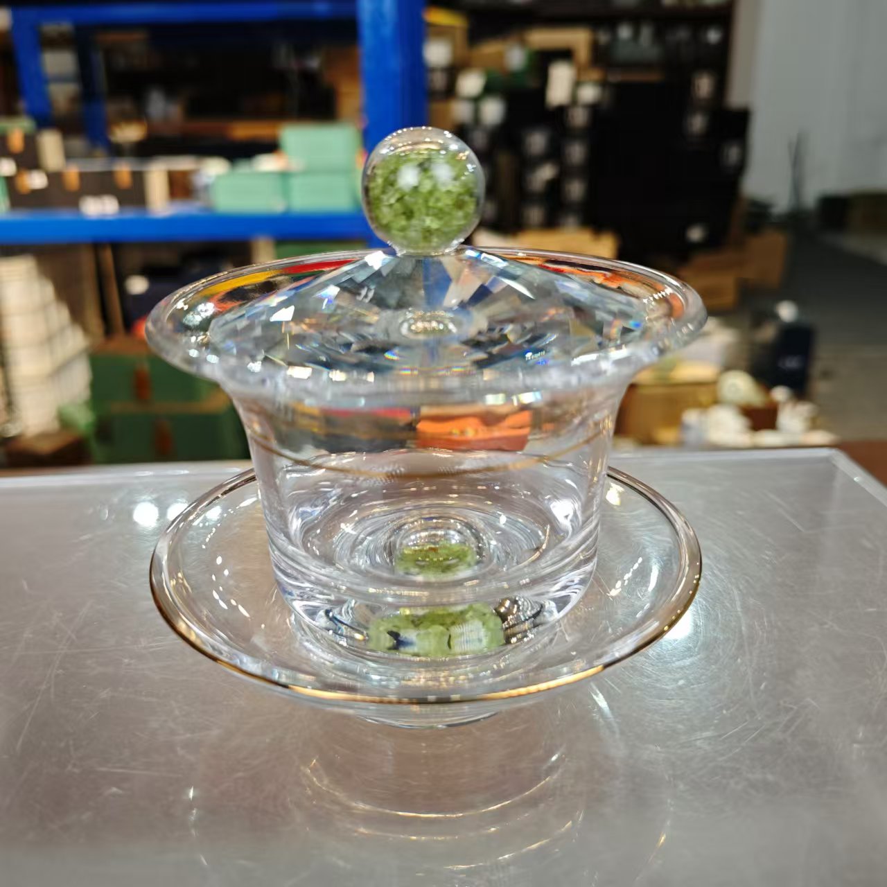 G1918-橄榄石水晶盖碗JS