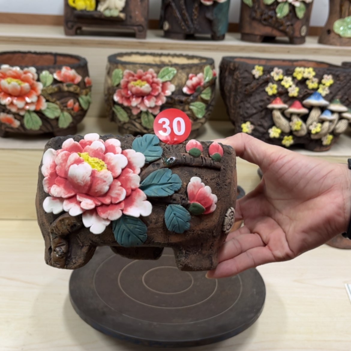 【闪购商品】紫砂花盆30号内口13×8外高10