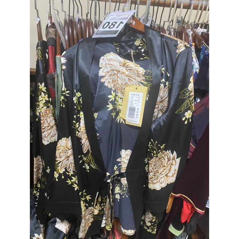 180小码中式复古优雅花色气质旗袍裙