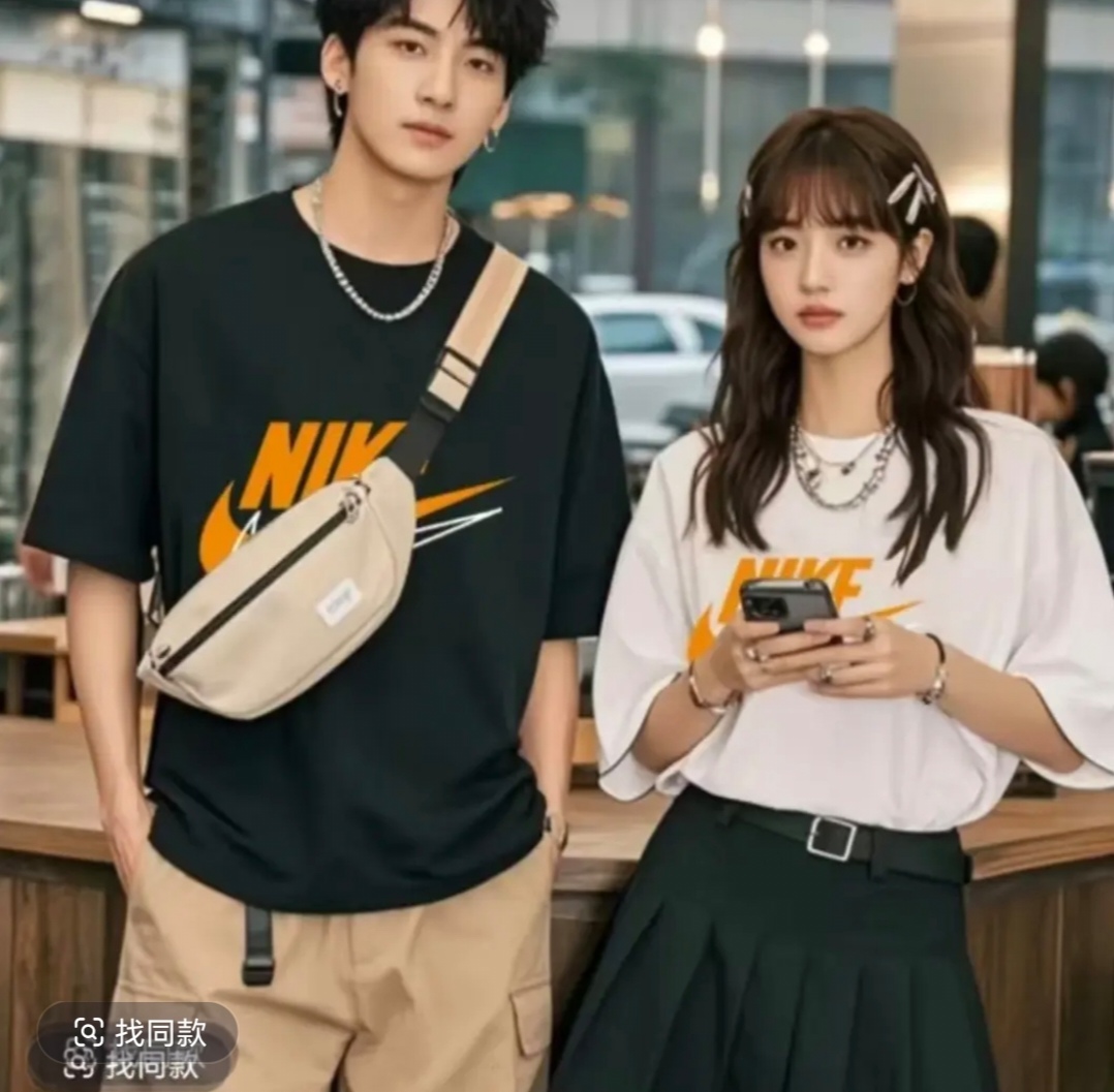 AJ 24【一折粉丝福利】夏季男女同款百搭时尚潮牌短袖T恤