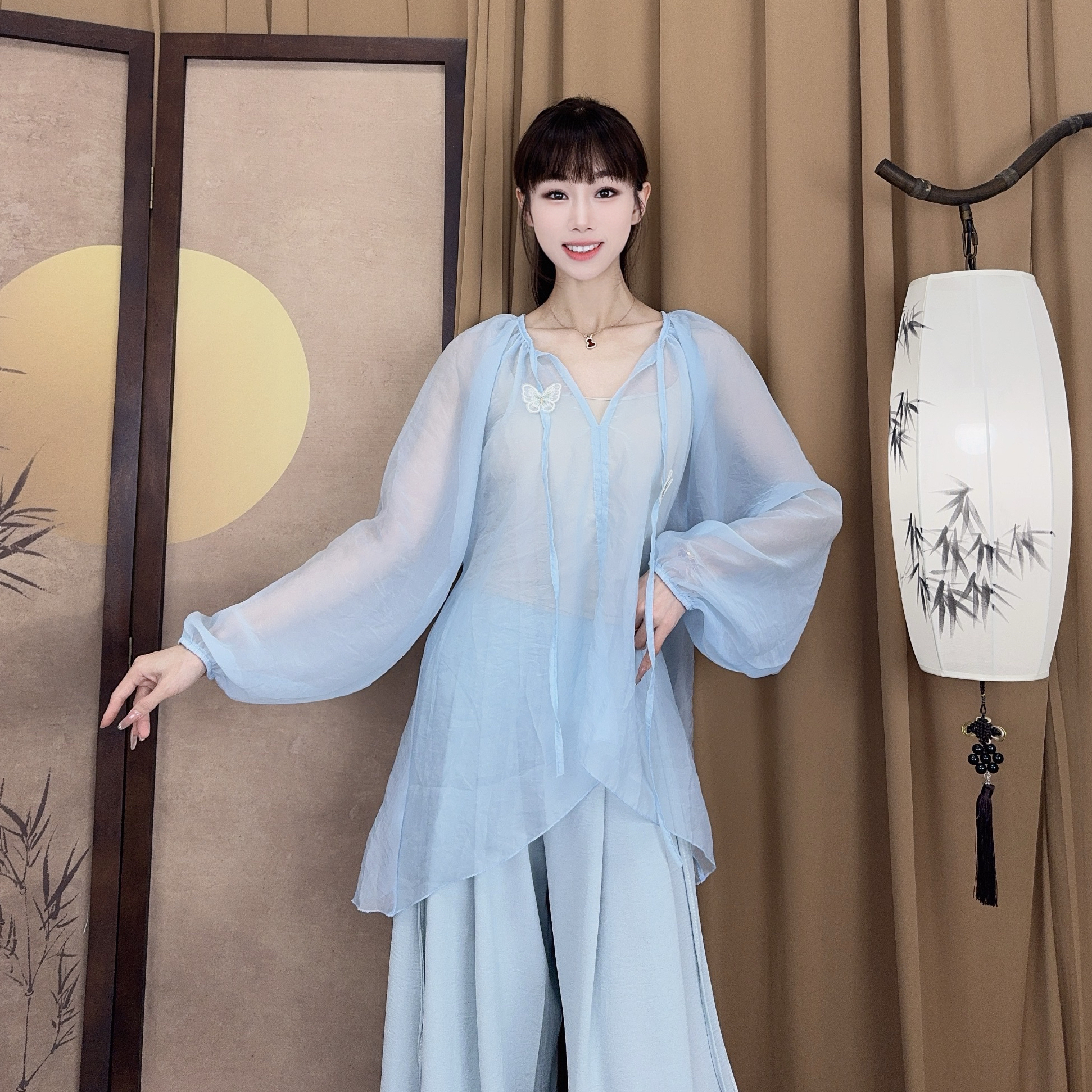 shishi幻影纱古典舞练功服上衣现代舞古典舞瑜伽服