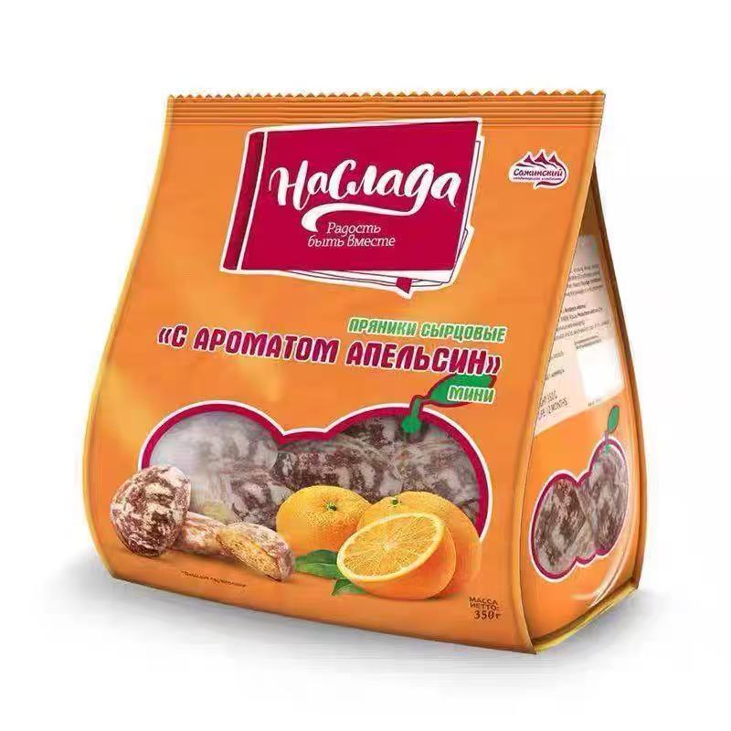 （日期到26年2月份）俄罗斯原装进口拉迈尔橙子味光头饼350g/袋