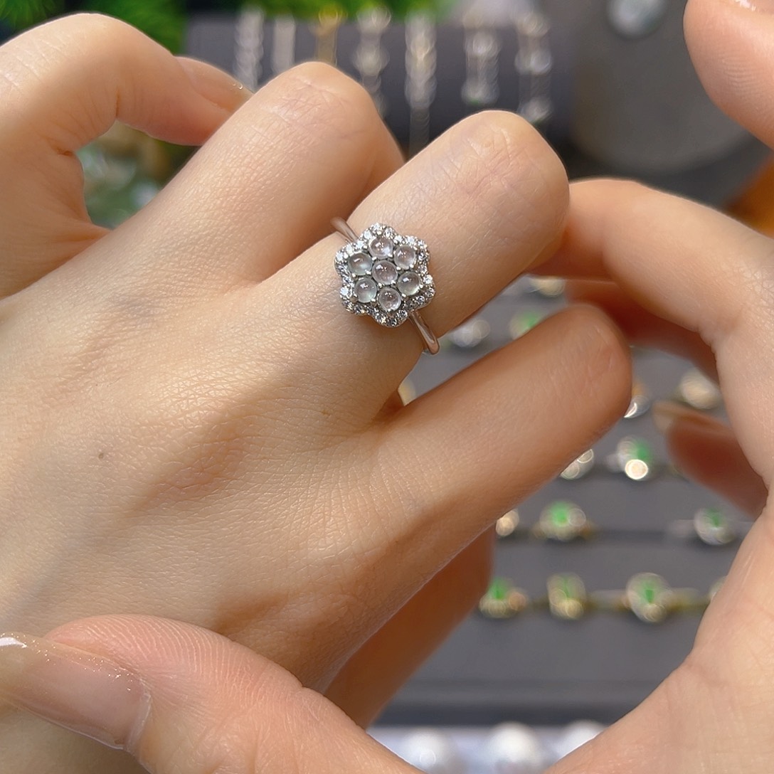 翡翠戒指银S925镶嵌我