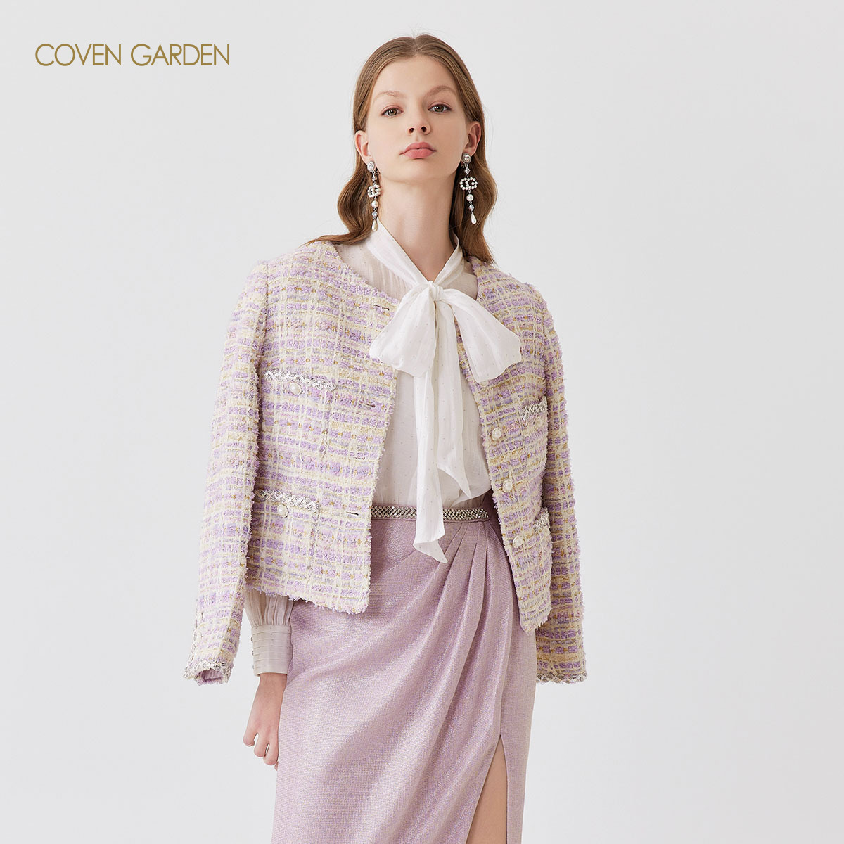 哥文花园 小香风编织外套千金范女 CLA1344090