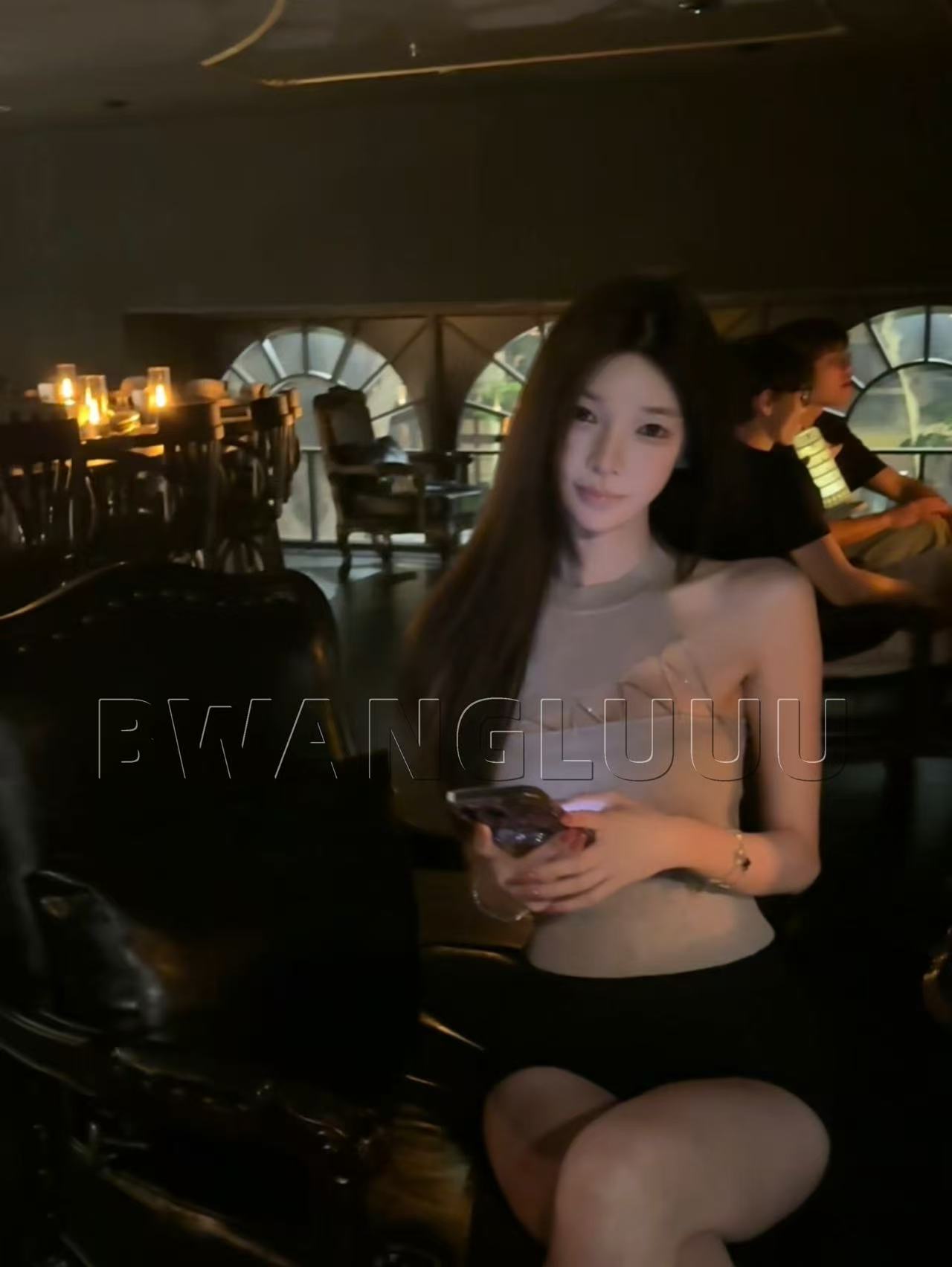 【徐徐啊】星序锁链-钻条拼接气质时尚针织无袖上衣