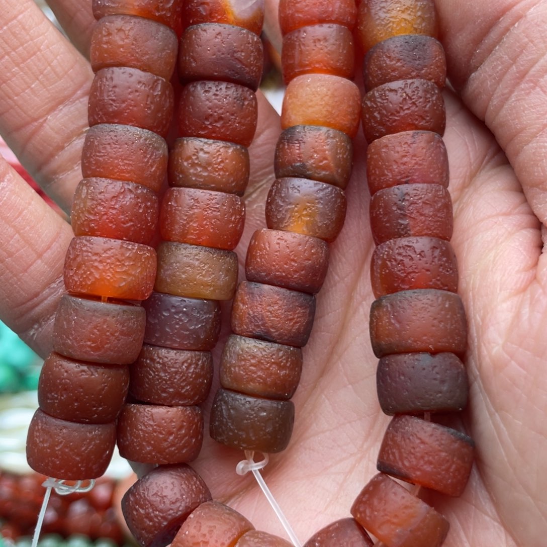 玛瑙/玉髓未镶嵌珠宝半成品老玛瑙1条直切卡11