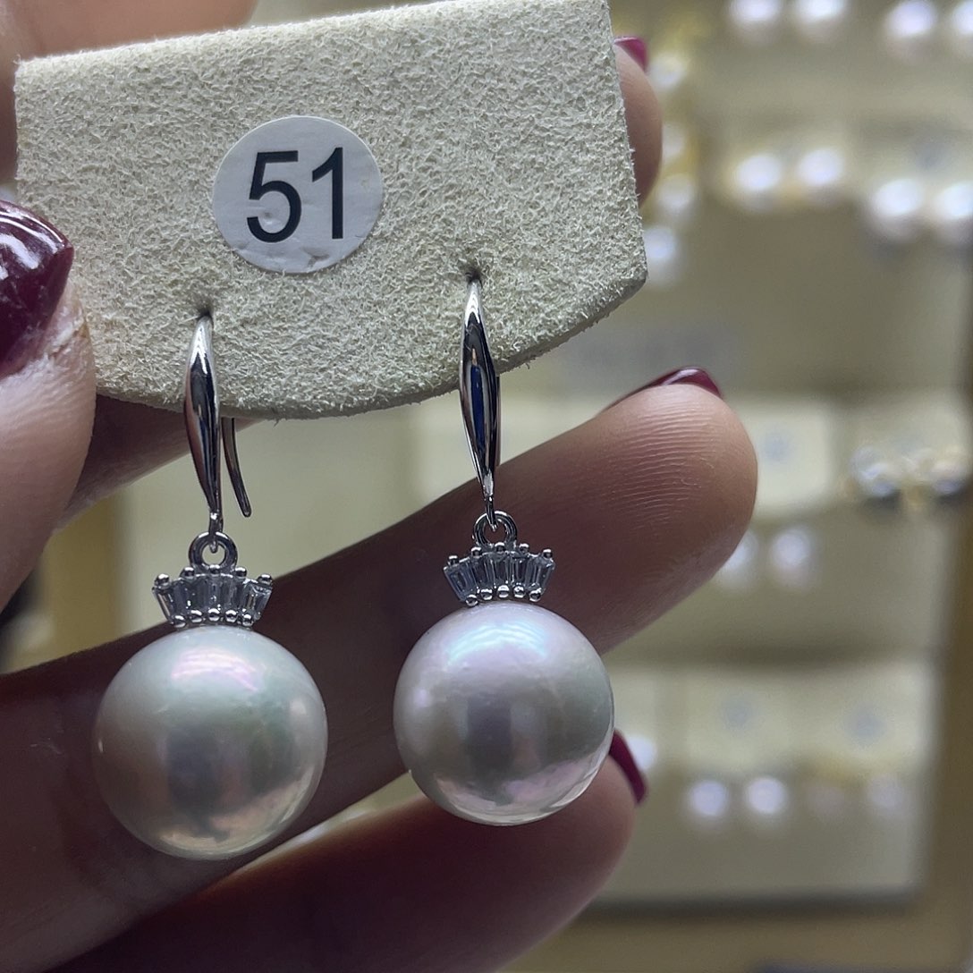 淡水珍珠耳饰银S925镶嵌