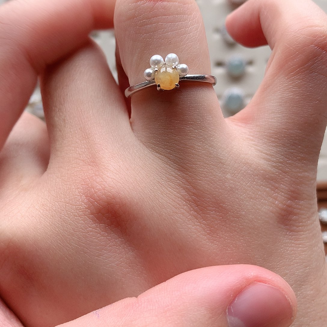 翡翠戒指银S925镶嵌0230