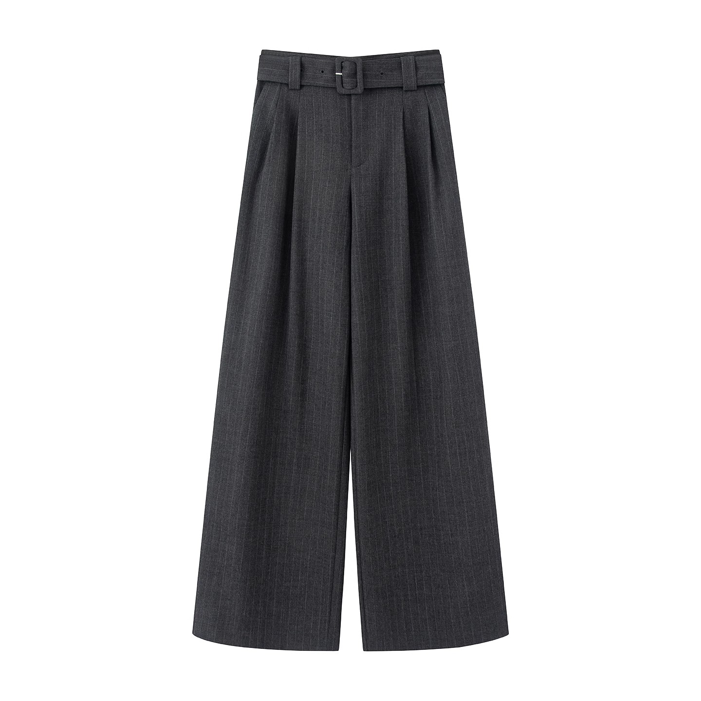 3025【艾家同款】2025秋季新品款高腰显瘦阔腿直筒裤条纹休闲长裤女