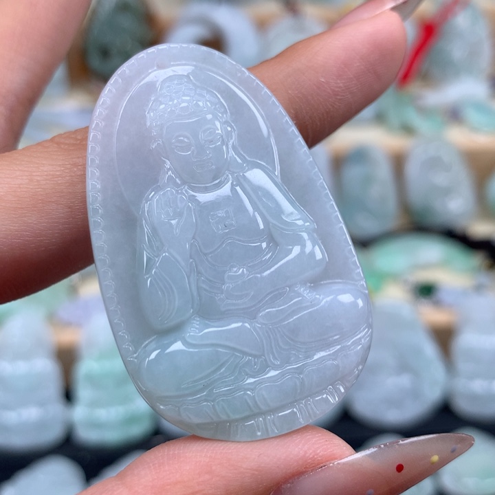 翡翠未镶嵌颈饰阿弥陀佛吊坠