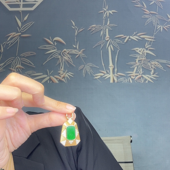 翡翠银S925镶嵌吊坠(不含链)特价