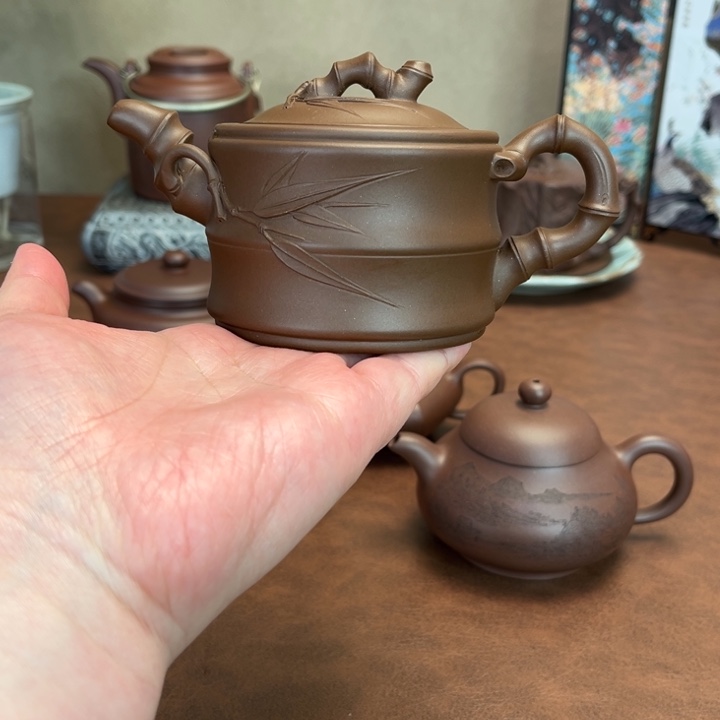 茶壶紫砂向*葵竹韵壶