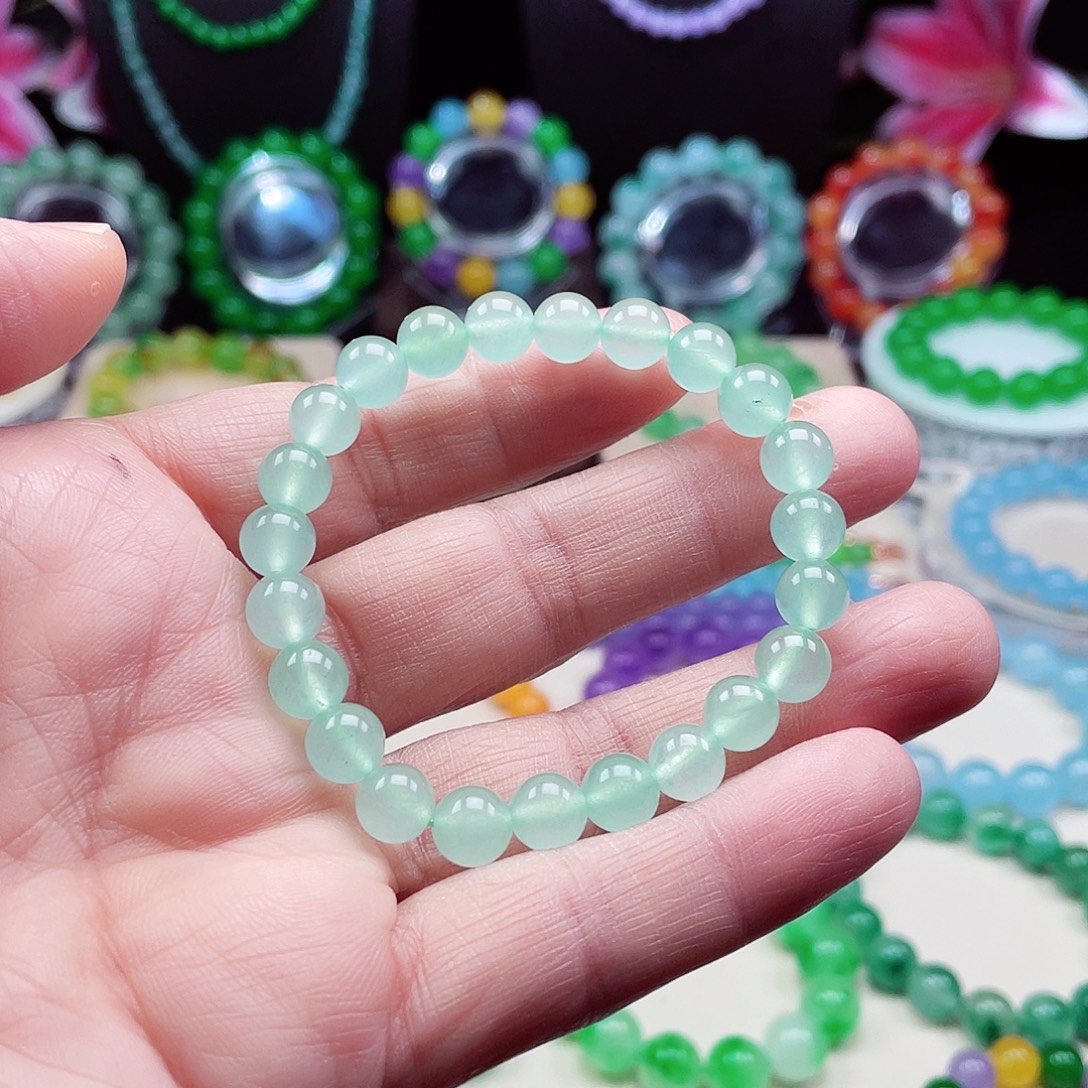 翡翠未镶嵌颈饰卡8翡翠珠链男女款06